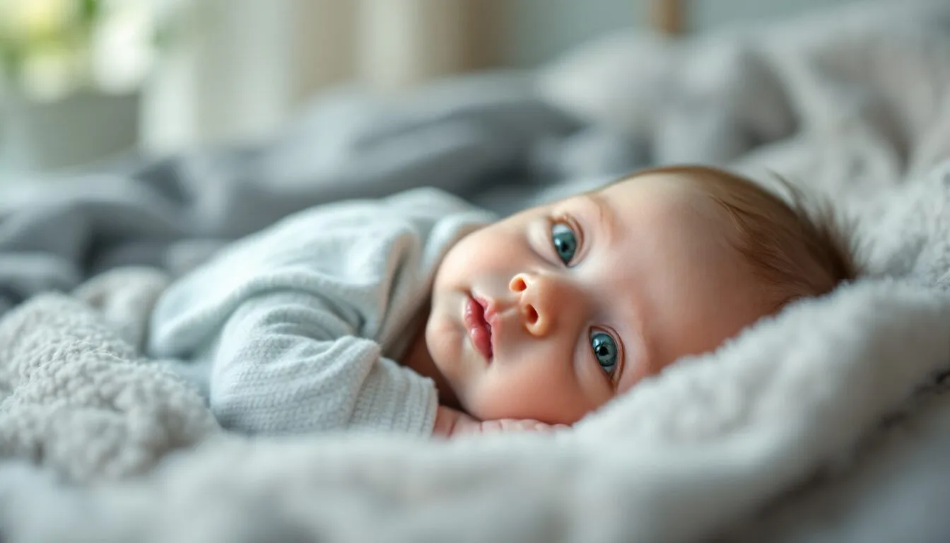 yeux vert bebe