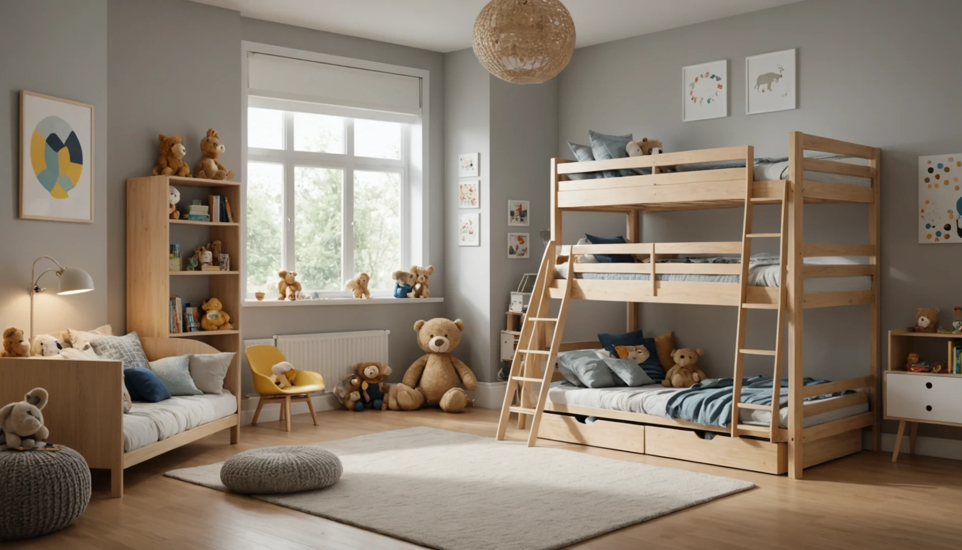 Chambre avec lit superposé: espace et rêves enchantés