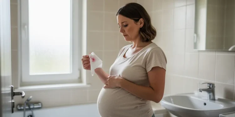 perte rosée en m'essuyant grossesse 7 mois