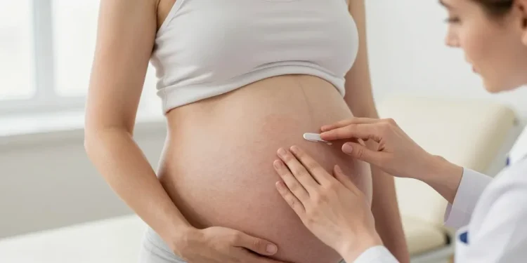 masque de grossesse sur le ventre