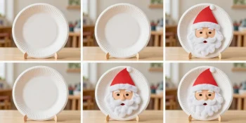 pere noel assiette en carton maternelle