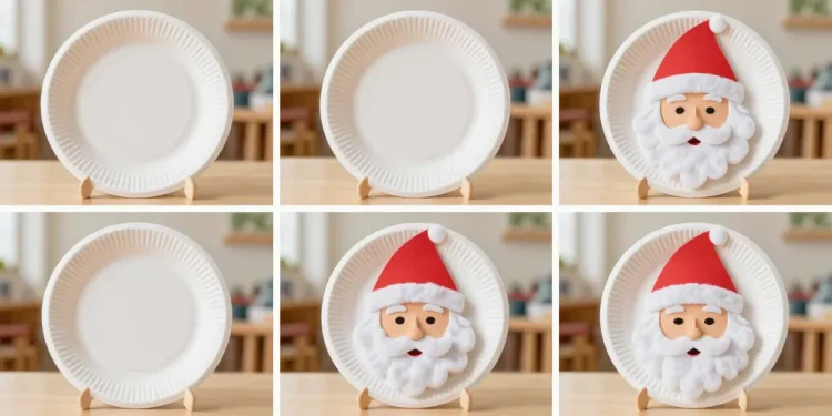 pere noel assiette en carton maternelle